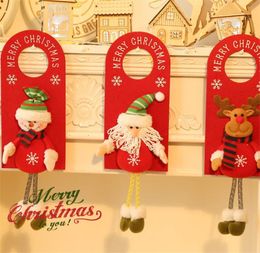 Merry Christmas Door Hanger Pendants Fabric Doors Handle Hangers Sign For Holiday Party Home Decor dd628
