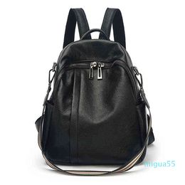 Backpack Women's Fashion Shoulder Bag Multifunctional Anti-theft Cowhide Soft Leather Lady