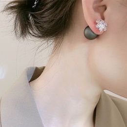 Korean Beautiful Pearl Bubble Ball Snowflake Stud Earrings 2021 New Jewellery Brincos Feminino