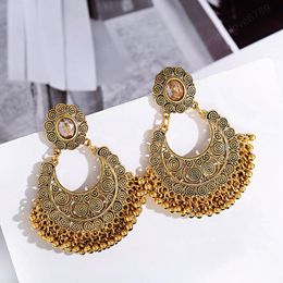 Classic Women's Gold Silver Color Dangle Earring Bijoux Retro Vintage Bohemia Tassel Earrings Tribe Indian Jewelry