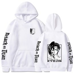 Attack on Titan Double Sided Hot Anime Hoodie Pullover Tops Long Sleeve Hip Hop Cloth Y0809