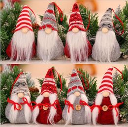 Christmas Decorations Knitted Forest Elderly Charm Faceless Doll Xmas Tree Pendant dd798