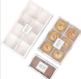 2021 3 Size Marble Design Paper Box with Frosted PVC Lid Cake Cheese Chocolate Paper Boxes Wedding Party Cookies Box Gift Box