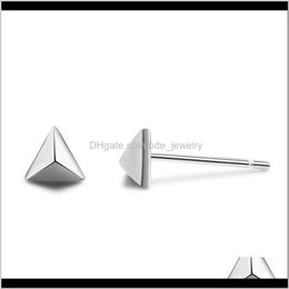 Earrings Jewellery Fashion Sterling Sier Triangle Piercing Earring Bijoux En Argent 925 Women Mini Ear Stud Jewellery Drop Delivery 2021 Ywwdk
