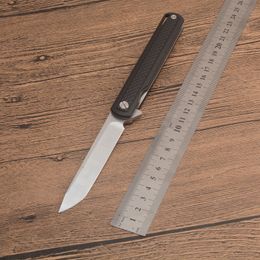1Pcs New Flipper Folding Knife 5Cr13Mov Satin Drop Point Blade G10 + Stainless Steel Sheet Handle Ball Bearing EDC Pocket Knives