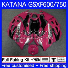 Body Kit For SUZUKI KATANA GSXF750 GSXF 600 750 CC GSX600F 03 04 05 06 07 18No.61 600CC GSX750F GSXF-750 GSXF600 750CC Pink black 2003 2004 2005 2006 2007 OEM Fairings