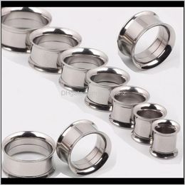 Plugs & Tunnels Drop Delivery 2021 F15 Mix 5-20Mm 144Pcs Stainless Steel Sier Ear Body Jewellery Double Flare Flesh Tunnel Internally Threaded