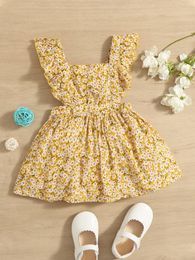 Baby Ditsy Floral Print Ruffle Trim Dress SHE