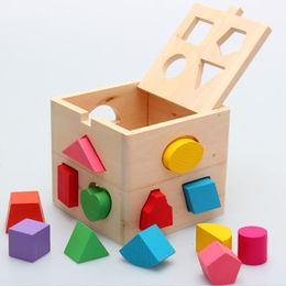 aderência Desconto Blocks Forma de classificação Cubo Brinquedo de Desenvolvimento Clássico, Formas Fácil de Grip, Construção de Madeira Resistente 13/16/17 Parte 5,5 h Q1119