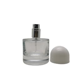 Leerer Parfümzerstäuber, rund, weiß, schwarz, nachfüllbar, Sprühpumpe, Flasche, Kosmetikbehälter, 30 ml, Glas, 10 Stück