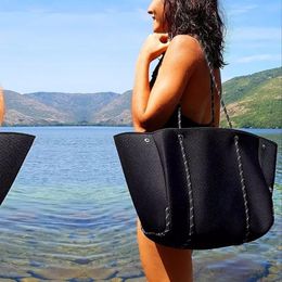 Evening Bags Neoprene Beach Bag Women Large Capacity Shoulder Light Bolsas Ladies Fashion Casual Handbags Summer Vacation