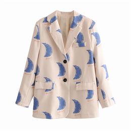 Women Office Wear Print Blazer Coat Fashion Long Sleeve Pockets Female Outerwear Casual Suit Blazers Chic Tops 210430