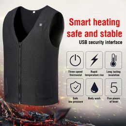 Outdoor Heated Jacket Heating Vest Hiking Clothing USB Charging Intelligent Electric Heated Vest Heating Winter Warm Jacket 211120