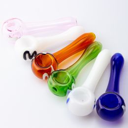 Y197 Colourful Smoking Pipe About 4.1 Inches Tobacco Spoon Bowl With Random Number On It Dab Rig Glass Pipes