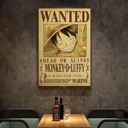 -Gemälde Japanse Cartoon Anime Ein Stück Luffy Art Decor Kwekerij Kinderkamer Living Poster Schilderij Muur Home Kwaliteit Leinwand
