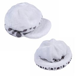 One Piece Anime Trafalgar d Water Law Cotton Hats Plush White Colour Cartoon Hat Halloween Cosplay Warm Cap for Gift Collection