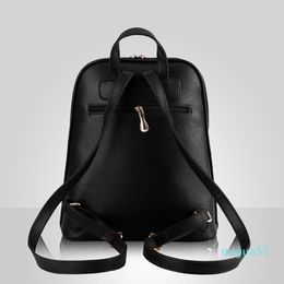 high quality Soft leather Women Backpacks Large Capacity School Bags For Girl ShoulderBag Lady Bag Travel Backpack Brown