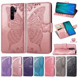 Butterfly Embossing Imprint Wallet Cases With Card Slot For Xiaomi 11 Pro Lite Redmi 5 6 7 8 5A 6A 7A 8A K40 Note 10