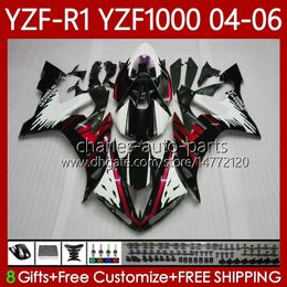 Motorcycle Bodywork For YAMAHA YZF-R1 YZF R 1 1000 CC 2004-2006 Bodys 89No.82 YZF1000 YZF R1 1000CC YZFR1 04 05 06 YZF-1000 2004 2005 2006 OEM Fairing Kit red black