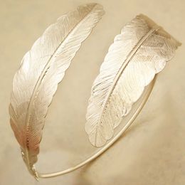 Swirl Leaf Arrow Feather Bracelet Armband Upper Arm Cuff Armlet Bridal Heart Bangle Cuff Indian Men Jewellery Dropshipping Q0719