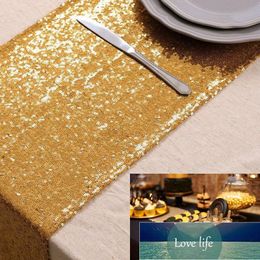 LQIAO 3MM Sequin Table Runner Glitter Gold Table Flag Party Supplies Fabric Decoration For Home Wedding Birthday Baby Shower Factory price expert design Quality