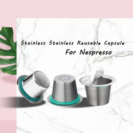 2PCS/Box Refill Stainless Steel Refillable Nespress Coffee Reusable Italian Coffee Filters Cup
