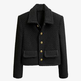 HIGH STREET Fashion Designer Jacket Women's Wool Blends Vintage Tweed Short Coat 210521