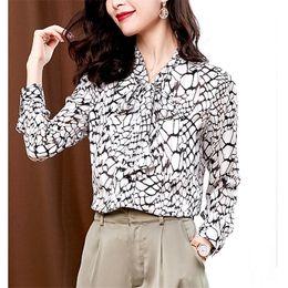 Leopard All Match Brief Animal Print Office Lady Full Sleeves Chic Blouses Plus Elegance Slim Korean Fashion Shirts 210421