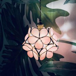 Pendant Lamps Nordic All-Copper Glass Chandeliers Warm Bedside Entrance Corridor Children's Room Petal Drop Lighting Kitchen Lights Hanging