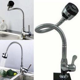 stainless steel pipes fittings UK - Kitchen Faucets 360 Degree Rotation Stainless Steel Sink Faucet Spout 5 X 4.5cm Pipe Fittings Single Handle Connection