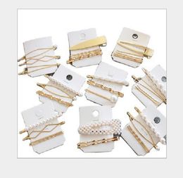 2021 Pearl Metal Gold Color Hair Clips Bobby Pin Barrette Hairband Hairpin Headdress women girls Lady Hair Styling Tool