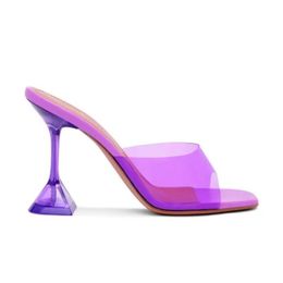 Sandalen 2021 Stern Stil Transparent PVC Kristall Klar Mit Hohen Absätzen Frauen Hausschuhe Mode High Heels Weibliche Maultiere Rutschen Sommer Schuhe