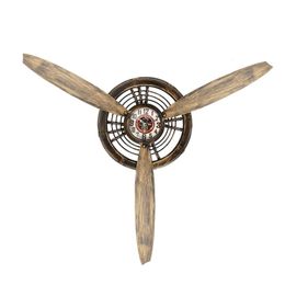 Clock Vintage Decorative Metal Bar Home Living Room Decor Air Plane Propeller Europe Industrial Wall Hanging Ornament Art 210414