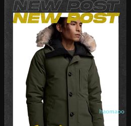 Luxury-Mens Winter Down Jackets Coats Homme Outdoor Jassen Wolf Fur Hooded Fourrure Manteau Canada Coat Doudoune Parka classic warm clothing