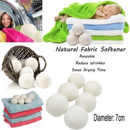 7cm Reusable Laundry Clean Ball Natural Organic Laundry Fabric Softener Ball Premium Organic Wool Dryer Balls FY3645 JN22