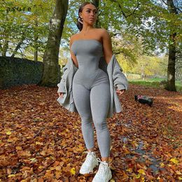 Elegant Woman Tight Jumpsuits Casual Sexy Bodycon Overalls Baddie Clothes Combi Femme Rompers Club Outfits P0C42A 210712