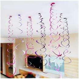 Foil Swirls Banner Party Decoration 6pcs/pack Spiral Ornaments Tassels Garland For Wedding Birthday 20220225 Q2