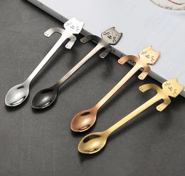 Stainless Steel Scoops Sturdy Humanized Streamline Design Coffee Tea Spoons With Long Handle Cat Spoon Popular