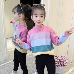 Girls Sweater Baby's Coat Outwear 2021 Cheap Plus Velvet Thicken Warm Winter Autumn Knitting Jacket Children's Clothing Y1024