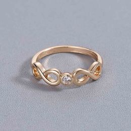 LUTAKU Geometric Eternity Infinity Crystal Rings For Women Men Jewellery Statement Wedding Ring Female Accessories G1125