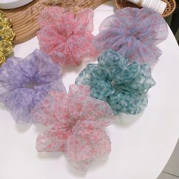 1PC Summer Net Yarn Hair Bow Scrunchies Large Chiffon Women Elastic Hair Band Ponytail Holder Hair Tie Girl Headwear Accessories