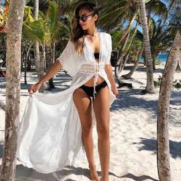 Tunics for Beach Swimsuit Cover up Women Swimwear Long Kaftan wear Pareo Dress Saida de Praia #Q528 210420