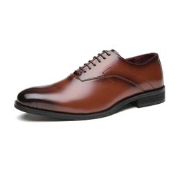 Men Dress Shoes Genuine Leather Men Shoes Handmade Lace Up Gentleman Formal Wedding Shoes for Male
