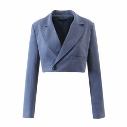 Autumn Season Women European And American Style Fashion Simple Corduroy Short Long Sleeve Female Suit 210520