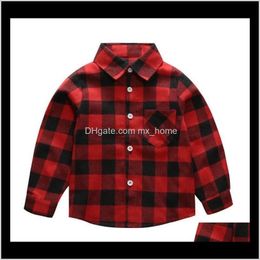 Baby Clothing Baby Maternity Drop Delivery 2021 Good Quality Boys Long Sleeve Gentleman Style Kids Plaid Shirts Spring Autumn Children Cotton