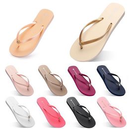 Style64 Slippers Beach Shoes Flip Flops Womens Green Yellow Orange Navy Bule White Pink Brown Summer Sandals 35-38