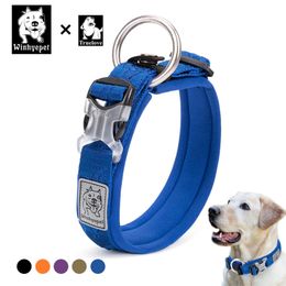 Truelove Pet Dog Collar Nylon Training Running Pet Designer Dog Collars Reflective Webbing Pitbulls Collerette Chien Confortable 210729