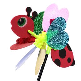 garden whirligigs UK - 1Pc Colorful Classic 3D Insect Large Animal Bee Ladybug Windmill Wind Spinner Whirligig Yard Garden Outdoor Toys