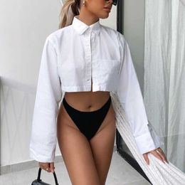 Vintage Women Stylish White Short Shirts Summer Fashion Ladies Streetwear Tops Casual Female Chic Top Girls Cute 210527