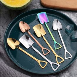 honey UK - Spoons Stainless Steel Spade Spoon Retro Kitchen Tableware Watermelon Ice Cream Honey Creative Personality High Quality